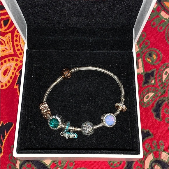 Pandora Bracelet with 6 charms - Picture 1 of 4